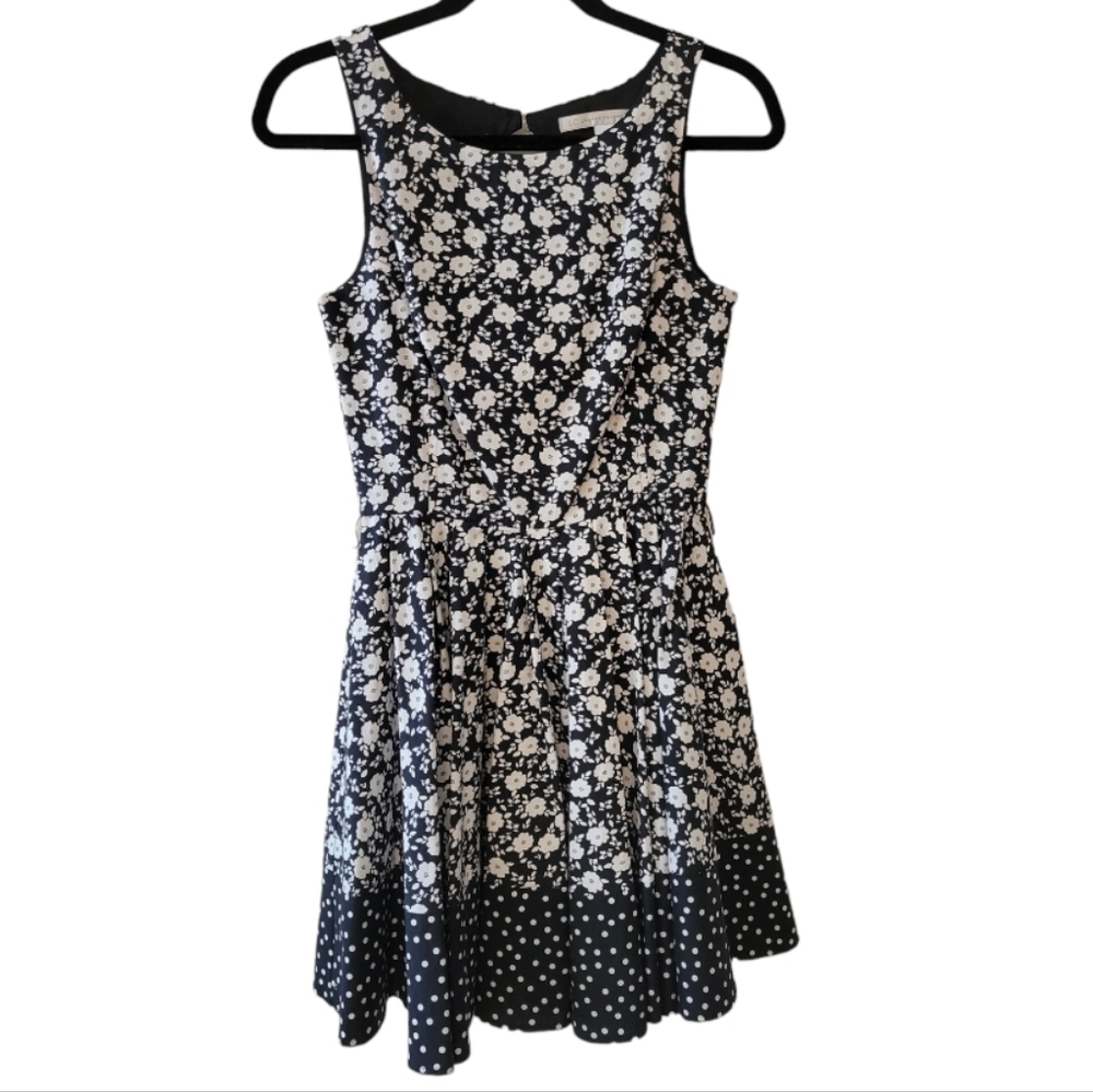 LC Lauren Conrad‎ Black Floral Keyhole Back Dress Size 2